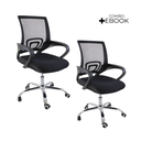 Ver imagem 2 de Kit 2 Cadeiras de Escritorio Begonia Tela Mesh Ergonomico + E-book