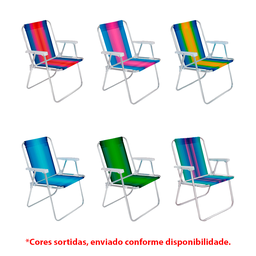 Cadeira De Praia Alta Mor Em Alumínio Cores Sortidas - 6