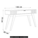Ver imagem 4 de Aparador Sala de Estar 136cm 1 Gaveta Valerie Freijó C05 - Mpozenato