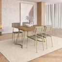 Ver imagem 1 de Conjunto Sala de Jantar 4 Cadeiras Flor de Lis Carraro Carvalho Dourado