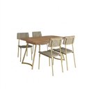 Ver imagem 2 de Conjunto Sala de Jantar 4 Cadeiras Flor de Lis Carraro Carvalho Dourado