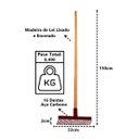 Ver imagem 3 de Rastelo 16 Dentes Aço Carbono Cabo Madeira pra Limpeza 150cm Minasul
