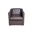 Ver imagem 2 de Kit 2 Poltronas Bia Decorativa Reforçada Recepção Clinica Salão Sala de Estar Courino Marrom