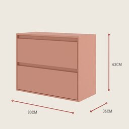 Gabinete para Banheiro 80cm Mdf Salmao Dubai - On Móveis - 3