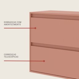 Gabinete para Banheiro 80cm Mdf Salmao Dubai - On Móveis - 4