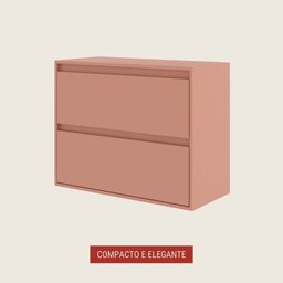 Gabinete para Banheiro 80cm Mdf Salmao Dubai - On Móveis - 2