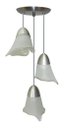 Ver imagem 2 de Lustre Pendente Triplo Com 3 Tulipas De Vidro ideal para Mesa De Jantar