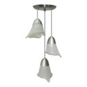 Ver imagem 2 de Lustre Pendente Triplo Com 3 Tulipas De Vidro ideal para Mesa De Jantar