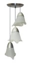 Ver imagem 1 de Lustre Pendente Triplo Com 3 Tulipas De Vidro ideal para Mesa De Jantar
