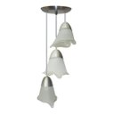Ver imagem 1 de Lustre Pendente Triplo Com 3 Tulipas De Vidro ideal para Mesa De Jantar