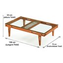 Ver mais imagens de Mesa de Centro Los Ozki 150 cm Madeira Eucalipto Cedro Corda Redonda Rami e Tampo de Vidro