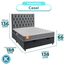 Ver imagem 3 de Conjunto Cama Box Bau Cinza Casal + Colchão D23 Pro Inducol + Cabeceira