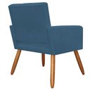 Ver imagem 2 de Poltrona Recepção Camila Suede Azul Marinho Pés Palito - Belliv Decor