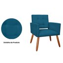 Ver imagem 3 de Poltrona Recepção Camila Suede Azul Marinho Pés Palito - Belliv Decor