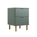 Ver imagem 4 de Conjunto de Quarto com Cômoda e Mesa de Cabeceira DM242+DM125 4 Gavetas Verde Ditália Móveis