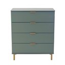 Ver imagem 2 de Conjunto de Quarto com Cômoda e Mesa de Cabeceira DM242+DM125 4 Gavetas Verde Ditália Móveis