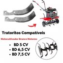 Ver imagem 3 de Kit 02 Lâminas Enxada Rotativa Tratorito Branco B4t 6,5cv / Bd 5cv Lado Esquerdo e Direito Branco