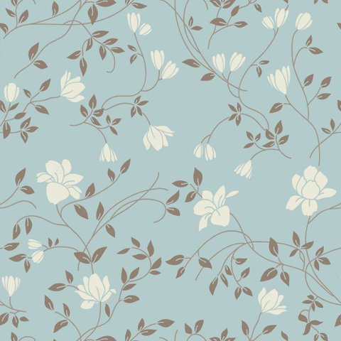 Papel de Parede Decorativo Floral Bege e Ramos Marrons 1,5m