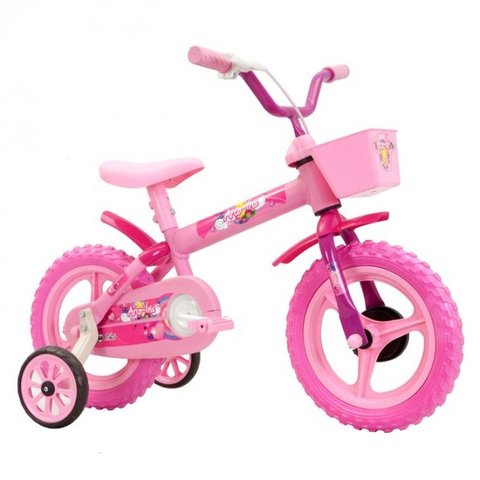 Bicicleta Track & Bikes Arco-íris, Aro 12, Rosa