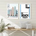 Ver imagem 2 de Kit 2 Quadros Decorativos Viajar para Praia 45x34cm - com Vidro:moldura Branca