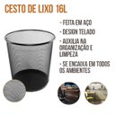 Ver imagem 4 de Cesto de Lixo Mor Basket, Capacidade 16 Litros, em Aço, Preto - 8236