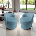 Ver mais imagens de Kit 2 Poltronas Decorativa Yara Orgânica Linho Azul