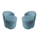 Ver imagem 2 de Kit 2 Poltronas Decorativa Yara Orgânica Linho Azul
