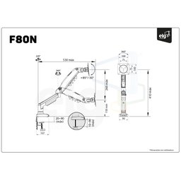 Suporte Multiarticulado de Mesa para Monitor Elg F80n de 17' a 35' com Pistão a Gás Preto - 4