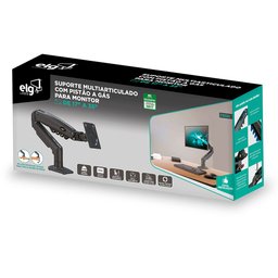 Suporte Ergonômico Articulado de Mesa com Pistão a Gás, Elg, F80n, para Monitor de 17" a 35", Preto - 4