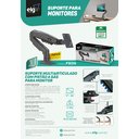 Ver mais imagens de Suporte Ergonômico Articulado de Mesa com Pistão a Gás, Elg, F80n, para Monitor de 17" a 35", Preto