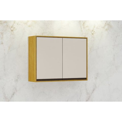 Armário Aéreo 2 Portas - Eduarda-Cinamomo/Off White - CHF Móveis