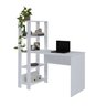 Conjunto Mesa Para Escritório Estilo Industrial Com Estante Branca - 4