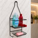 Ver imagem 7 de Suporte Organizador Multiuso Porta Shampoo Duplo Aço Pintura Anticorrosão Banheiro Cozinha Preto
