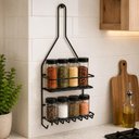 Ver imagem 2 de Suporte Organizador Multiuso Porta Shampoo Duplo Aço Pintura Anticorrosão Banheiro Cozinha Preto
