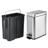 Lixeira Aço Inox Lixo Cesta Balde Retangular C/ Pedal 5l - 2