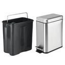 Ver imagem 2 de Lixeira Aço Inox Lixo Cesta Balde Retangular C/ Pedal 5l