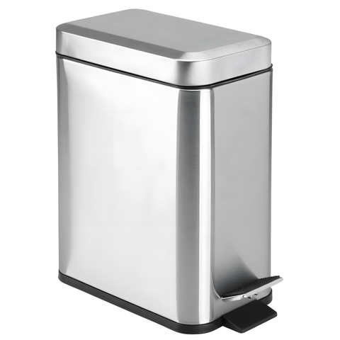 Lixeira Aço Inox Lixo Cesta Balde Retangular C/ Pedal 5l