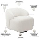Ver imagem 4 de Kit 02 Poltronas Decorativa Orgânica Giratória para Sala Living Barolo L06 Bouclê Branco - Lyam