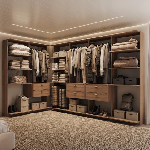 Closet Modulado 6 Gavetas Alasca Freijó Carraro