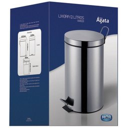 Lixeira Inox Popular Ágata 12 Litros Mor - 2