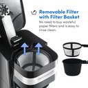 Ver imagem 2 de Elite Gourmet Cafeteira Portátil 14oz com Caneca Térmica Inox e Filtro Reutilizável
