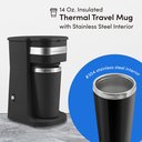 Ver imagem 5 de Elite Gourmet Cafeteira Portátil 14oz com Caneca Térmica Inox e Filtro Reutilizável