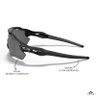 Óculos Ciclismo Oakley Radar Ev Path Polished Black Prizm Black Iridium - 4