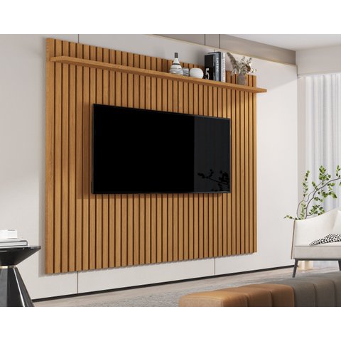 Painel Vênus Ripado 1.8 x 1.8 p/ TV até 75'' Nature - Giga Móveis