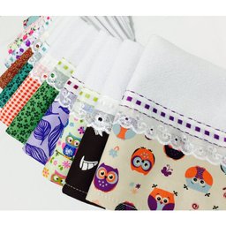 Pano De Prato Barrado Kit Com 10 Peças - 1 Pano De Prato Barrado Kit Com 10 Peças - 1