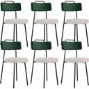 Ver imagem 1 de Kit 06 Cadeiras Decorativa Estofada Sala Jantar Barcelona L02 Facto Verde Musgo Linho Bege - Lyam