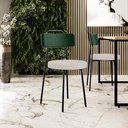 Ver imagem 2 de Kit 06 Cadeiras Decorativa Estofada Sala Jantar Barcelona L02 Facto Verde Musgo Linho Bege - Lyam