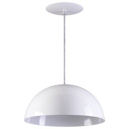 Pendente Meia Lua Meia Bola Esfera Alumínio 34cm - Branco - 1