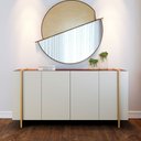 Ver imagem 1 de Balcão Buffet Copacabana 4 Portas 2 Prateleiras Off White/nogueira/dourado - Colibri