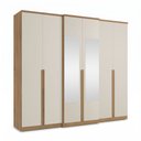Ver imagem 2 de Guarda-Roupa Casal com Espelho 6 Portas 4 Gavetas 230 x 261cm Valência Yescasa Cappuccino/Off White